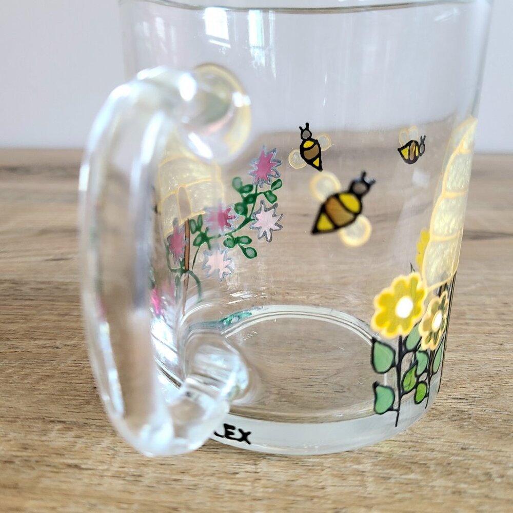 Made in France glass mug with bees design. - Picture 10 of 13